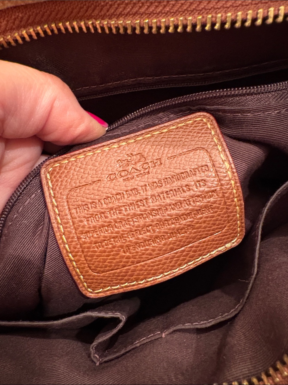 Coach Beige & Brown Signature Crossbody Bag - Picture 3 of 5
